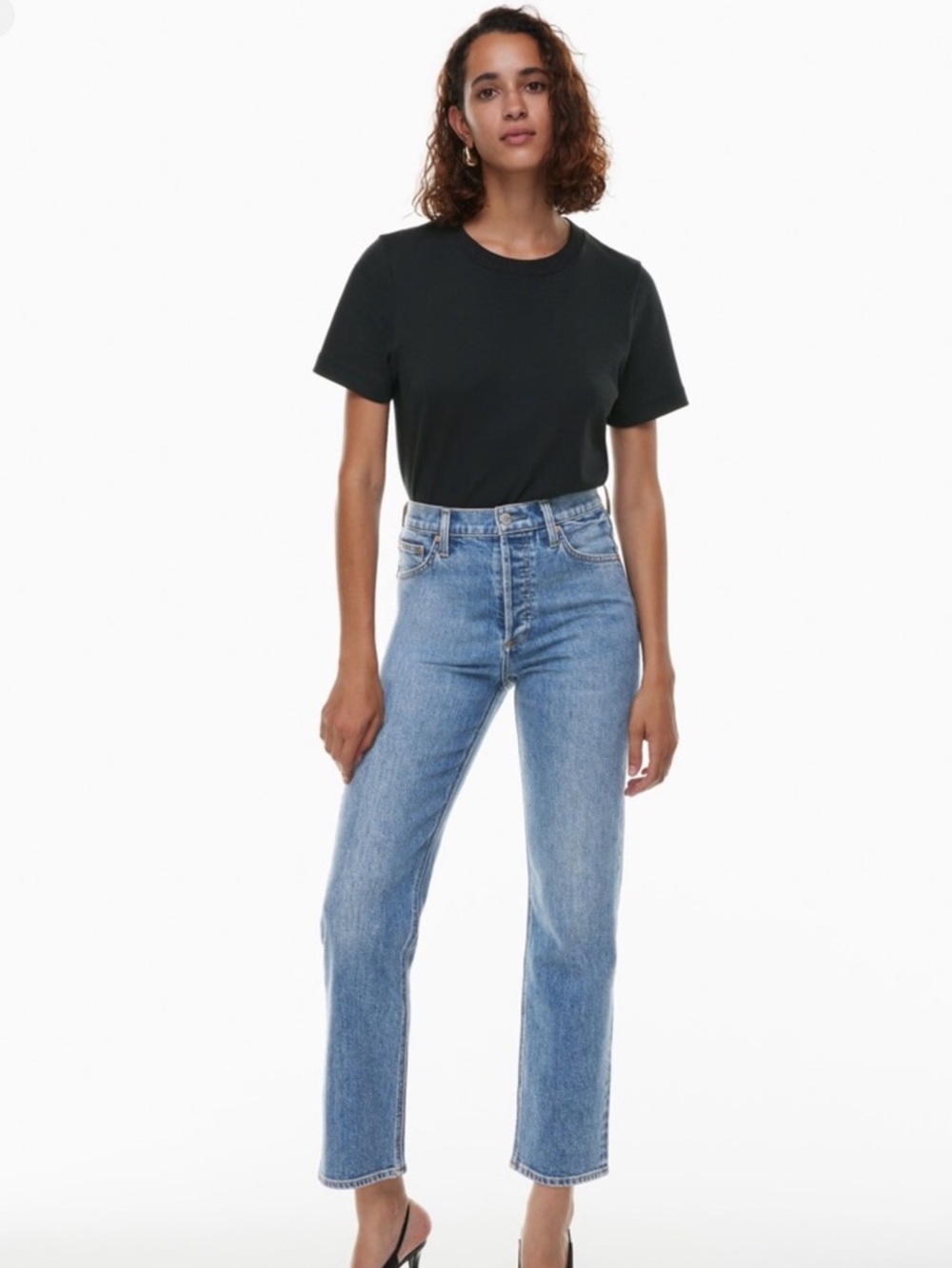 Denim Forum Arlo High-Rise Straight Leg Women's Jeans - Light Blue- Size 29